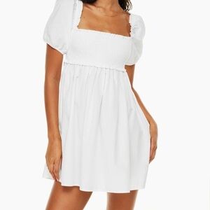 ARITZIA white puff sleeved babydoll dress
